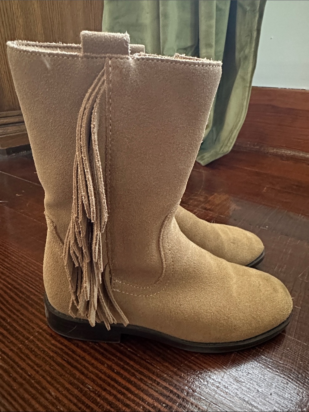 Zara Kids Tan Suede Fringe Boots